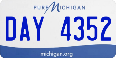 MI license plate DAY4352