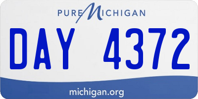 MI license plate DAY4372
