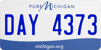 MI license plate DAY4373