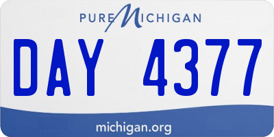 MI license plate DAY4377
