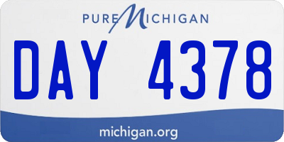 MI license plate DAY4378