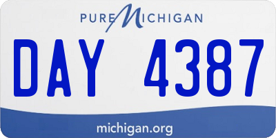 MI license plate DAY4387