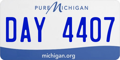 MI license plate DAY4407