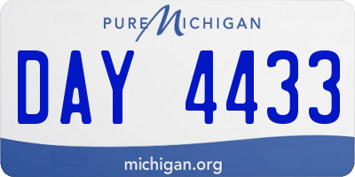 MI license plate DAY4433