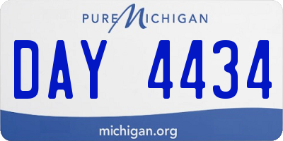 MI license plate DAY4434
