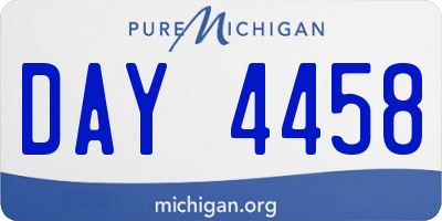 MI license plate DAY4458