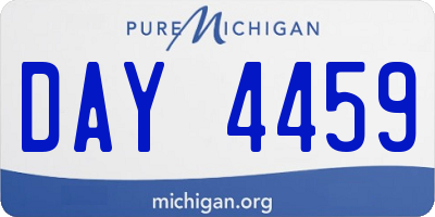 MI license plate DAY4459