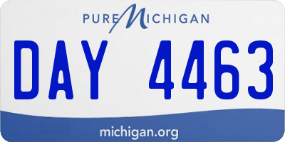 MI license plate DAY4463