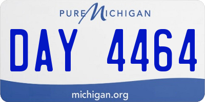 MI license plate DAY4464