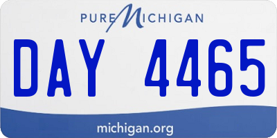 MI license plate DAY4465