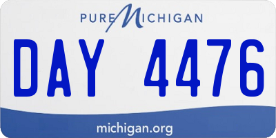 MI license plate DAY4476