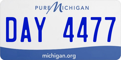 MI license plate DAY4477