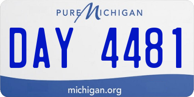 MI license plate DAY4481