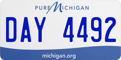 MI license plate DAY4492