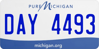 MI license plate DAY4493