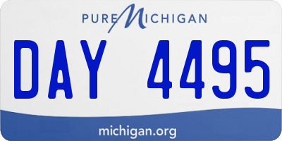 MI license plate DAY4495