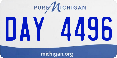 MI license plate DAY4496