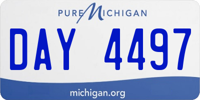 MI license plate DAY4497