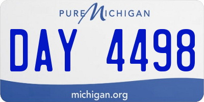 MI license plate DAY4498