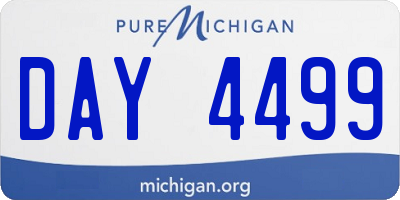 MI license plate DAY4499