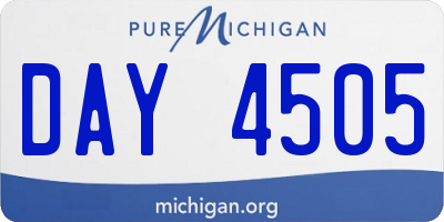MI license plate DAY4505