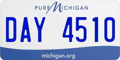 MI license plate DAY4510