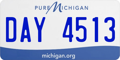 MI license plate DAY4513