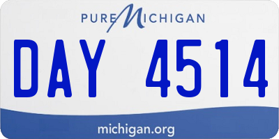 MI license plate DAY4514