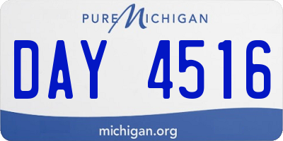 MI license plate DAY4516