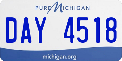 MI license plate DAY4518