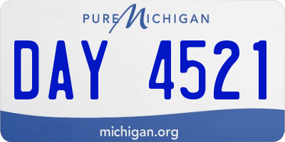 MI license plate DAY4521