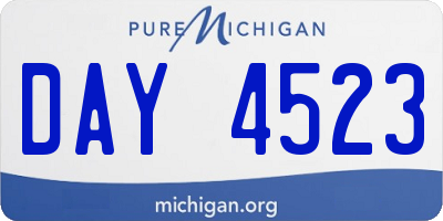 MI license plate DAY4523