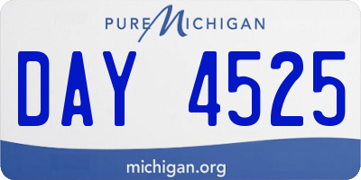 MI license plate DAY4525