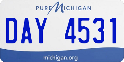 MI license plate DAY4531