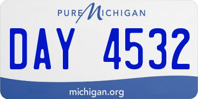 MI license plate DAY4532