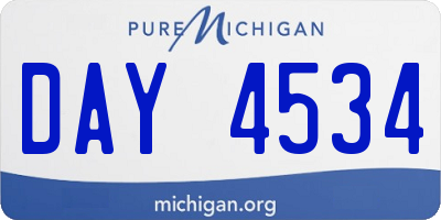 MI license plate DAY4534