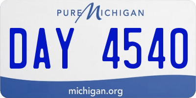 MI license plate DAY4540