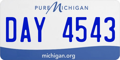 MI license plate DAY4543