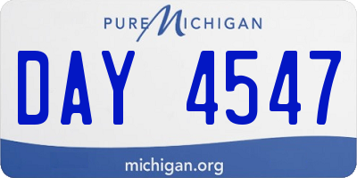 MI license plate DAY4547