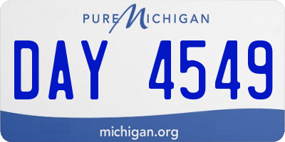 MI license plate DAY4549