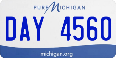 MI license plate DAY4560