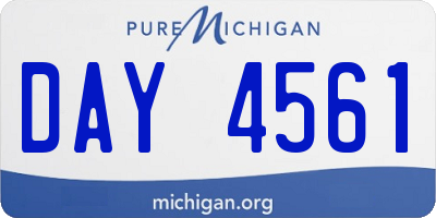MI license plate DAY4561