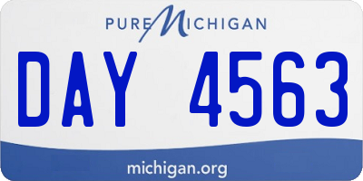 MI license plate DAY4563