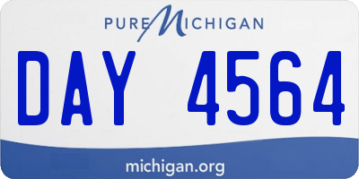 MI license plate DAY4564