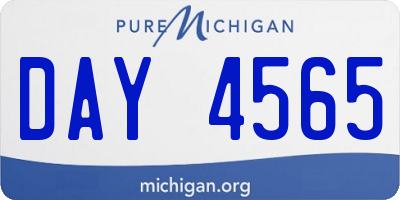 MI license plate DAY4565