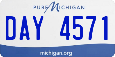 MI license plate DAY4571