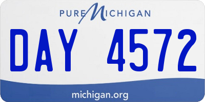 MI license plate DAY4572