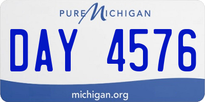 MI license plate DAY4576