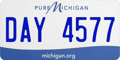 MI license plate DAY4577