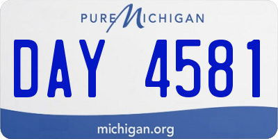 MI license plate DAY4581